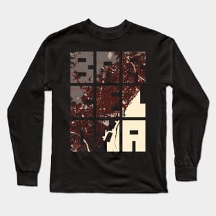 Barcelona, Spain City Map Typography - Vector Long Sleeve T-Shirt